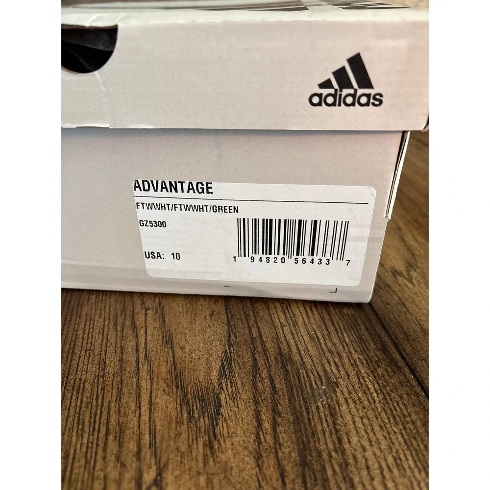 Adidas Advantage Mens Sneakers White Green GZ5300 Low Top Tennis Shoes Size 10